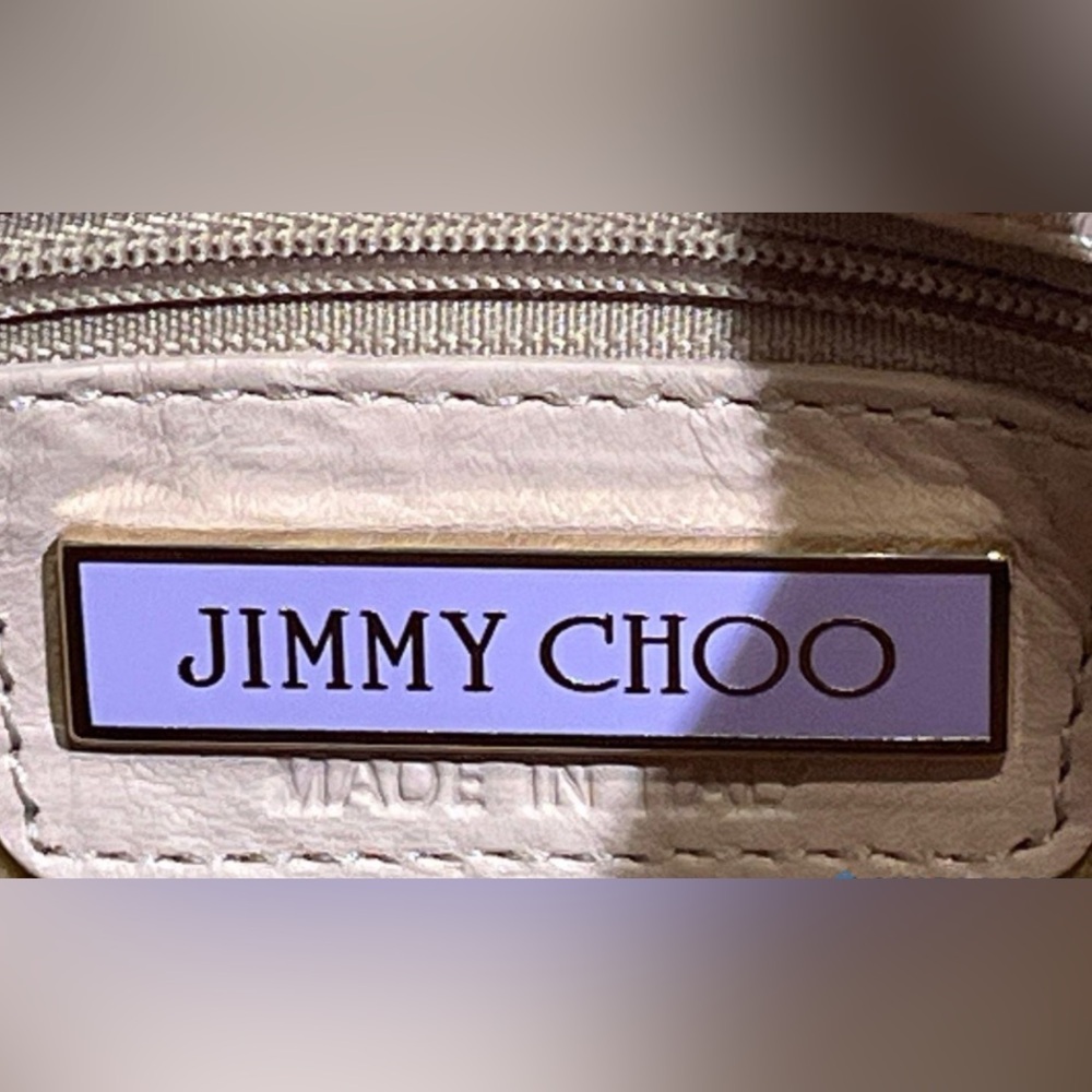 Jimmy Choo Pink Nappa Snakeskin Python Hobo Shoulder Bag Floral Appliqué Rare - Picture 10 of 14